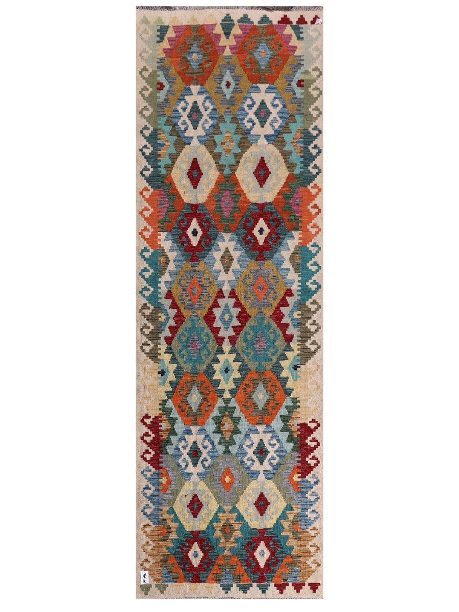 Maimana Afghanistan Kilim Runner - 292 x 94 cm - Handmade