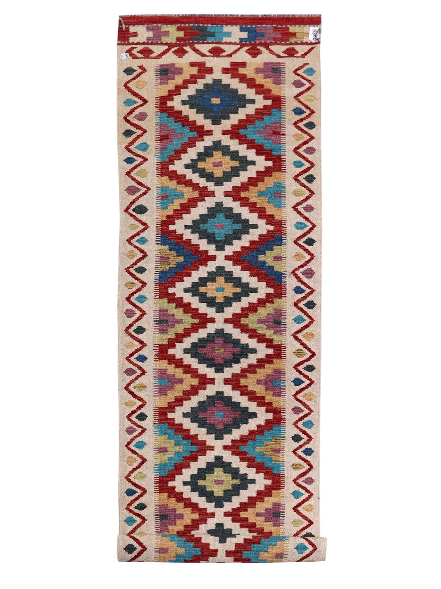 Maimana Afghanistan Kilim Runner - 392 x 80 cm - Handmade