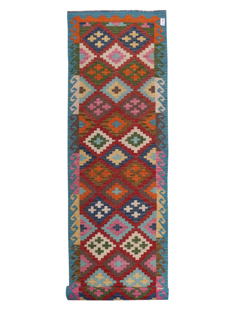 Maimana Afghanistan Kilim Runner - 397 x 87 cm - Handmade