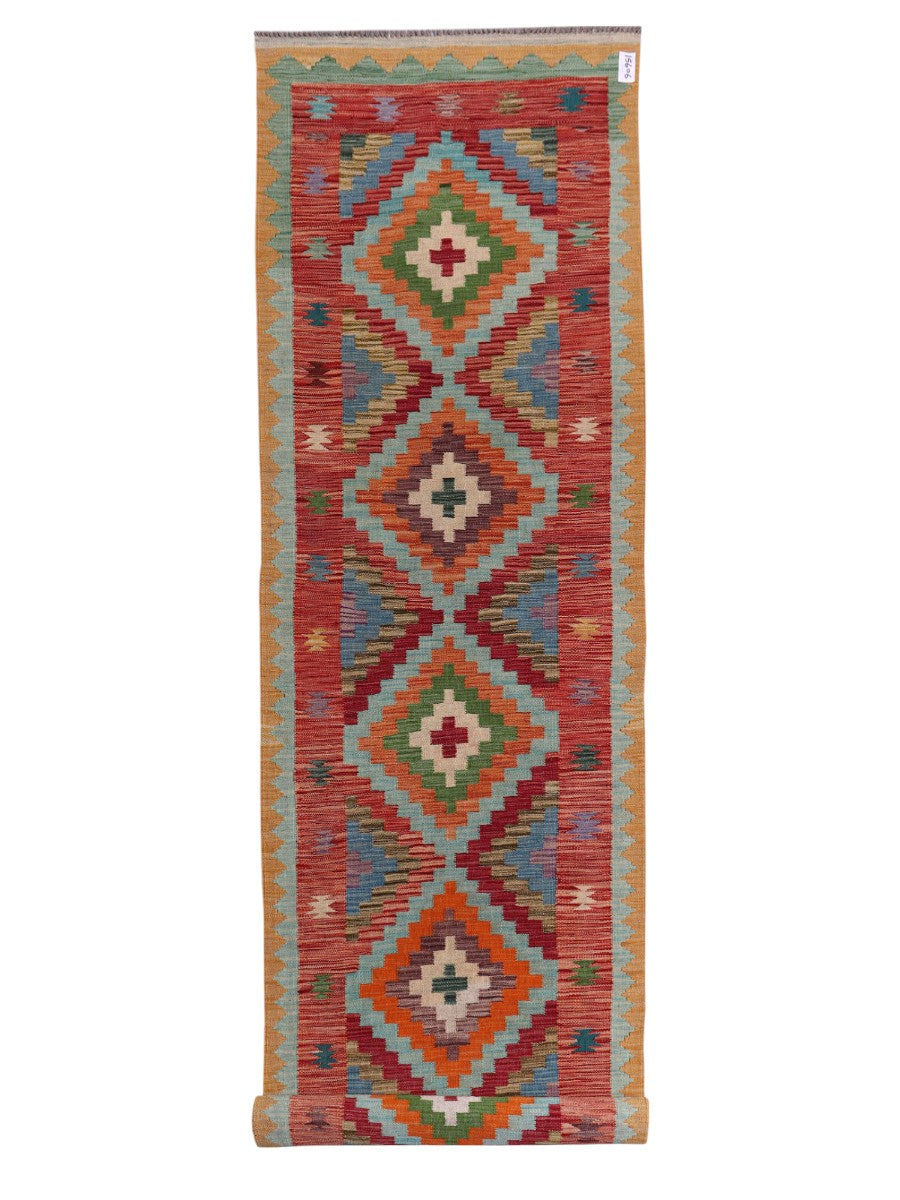 Maimana Afghanistan Kilim Runner - 405 x 84 cm - Handmade