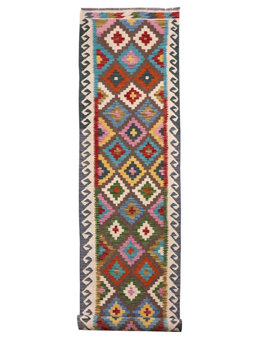 Maimana Afghanistan Kilim Runner - 409 x 82 cm - Handmade