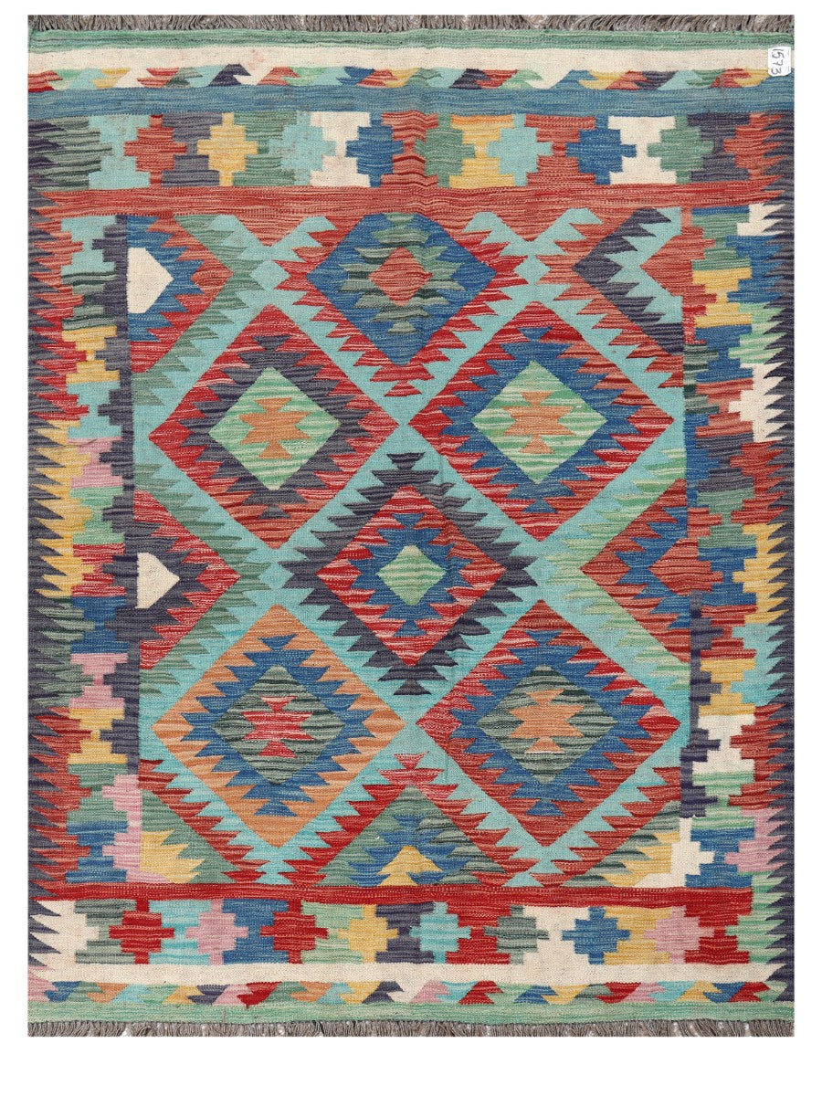 Maimana Afghanistan Kilim Rug - 198 x150 cm - Handmade