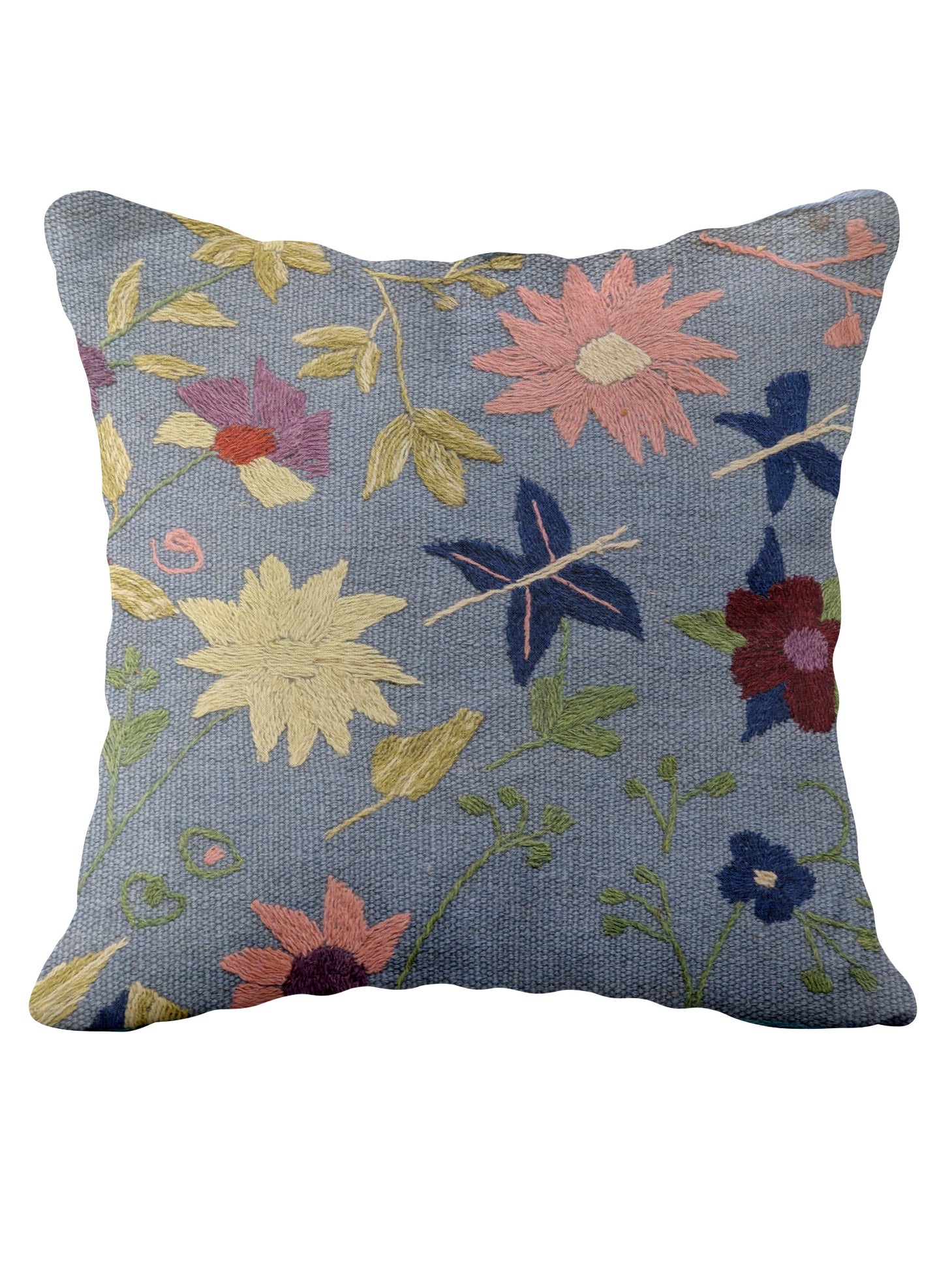 Suzani Hand Embroidered Cushion Cover - 45 x 45 cm - Handmade