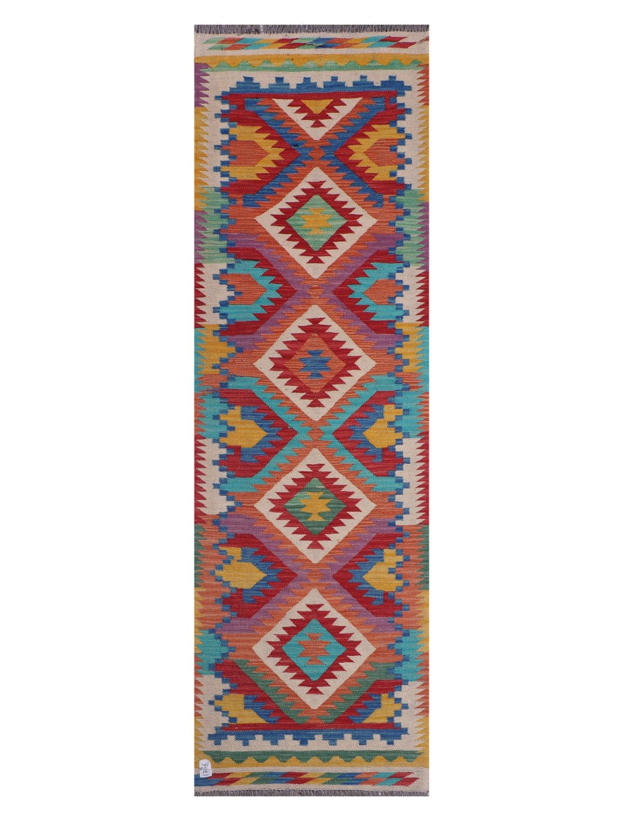 Maimana Afghanistan Kilim Runner - 246 x 75 cm - Handmade