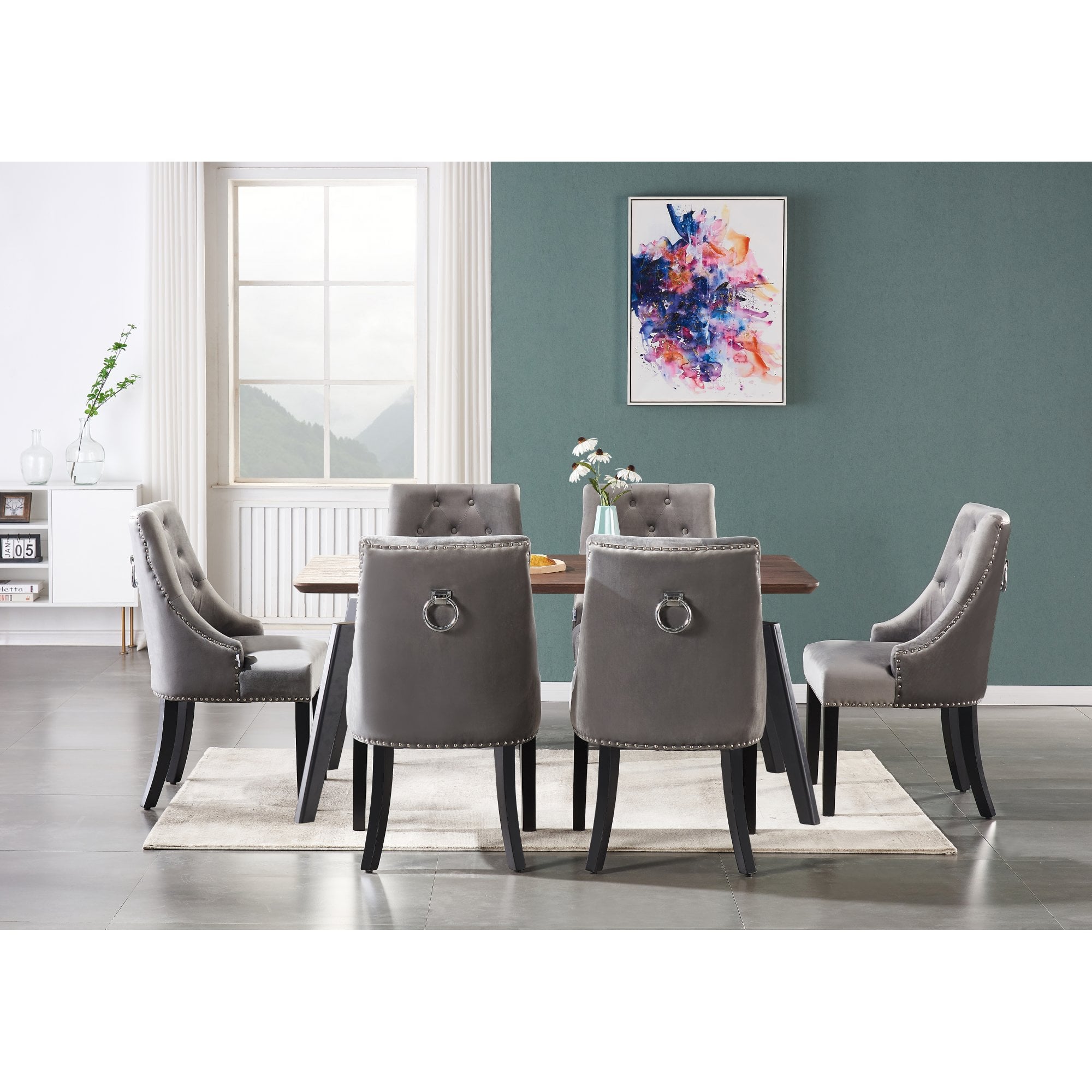 Windsor Cosmo Lux Dining Set | a Walnut Table and Set of 6 Chairs