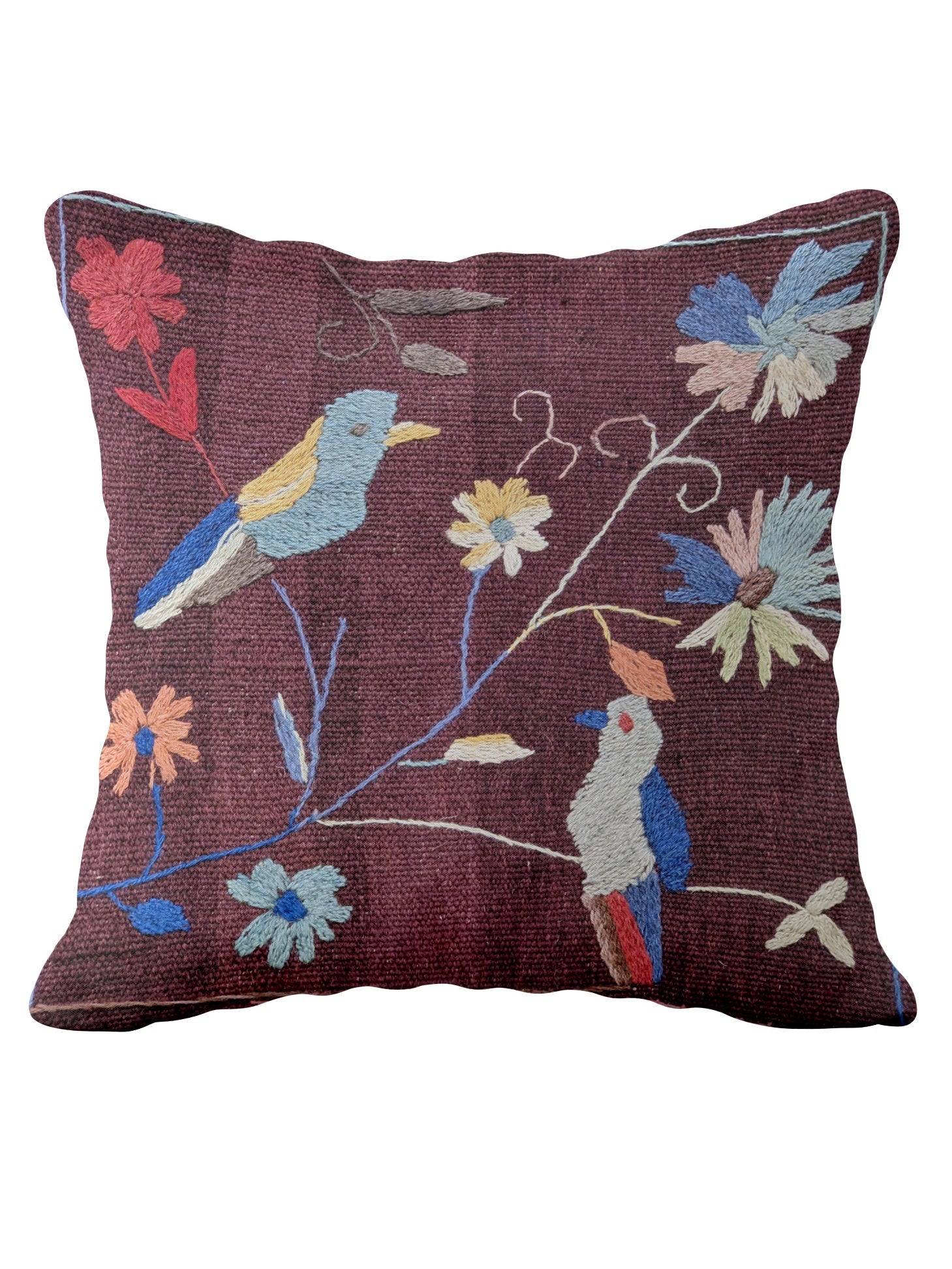 Suzani Hand Embroidered Cushion Cover - 45 x 45 cm - Handmade