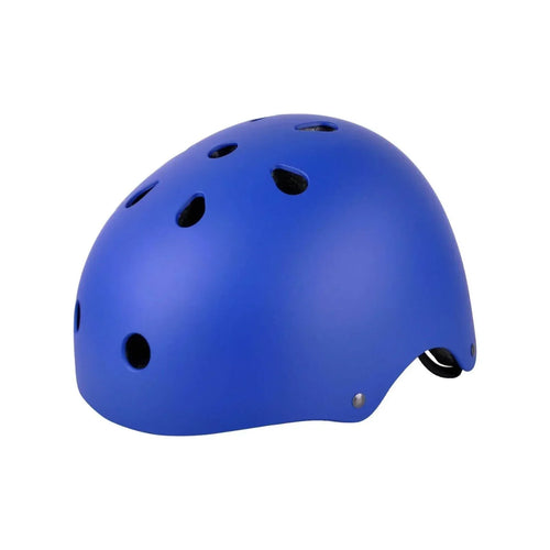 Blue helmet top shell with multiple ventilation holes