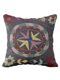Suzani Hand Embroidered Cushion Cover - 45 x 45 cm - Handmade