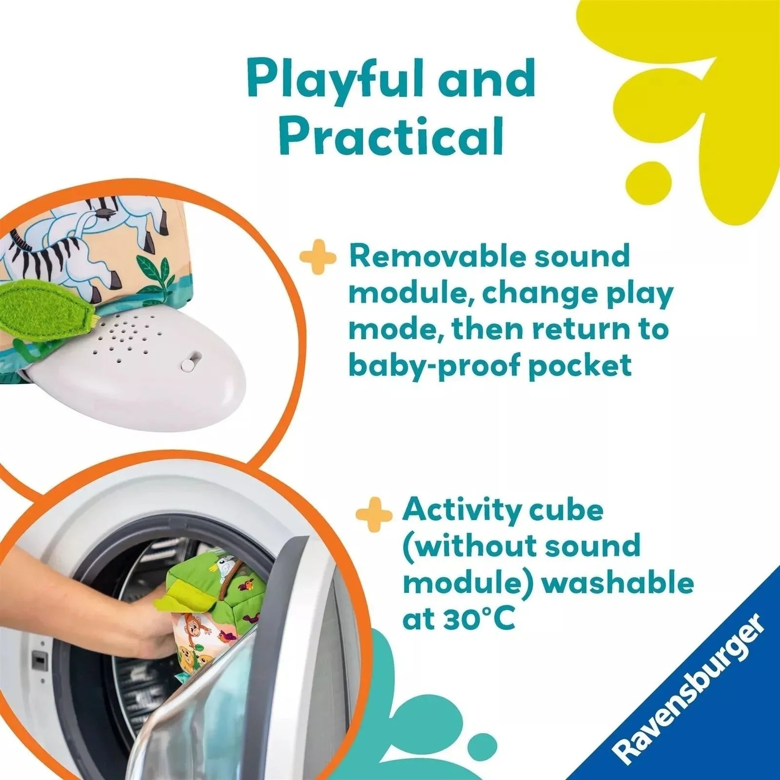 Play+ Roll & Play Sound Cube Wild Animals