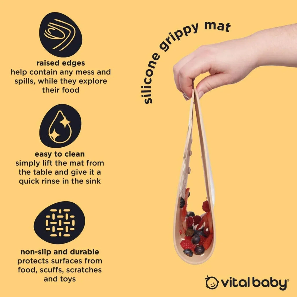 Vital Baby Nourish Silicone Grippy Mat - Sweet Butterscotch - Bobobiy