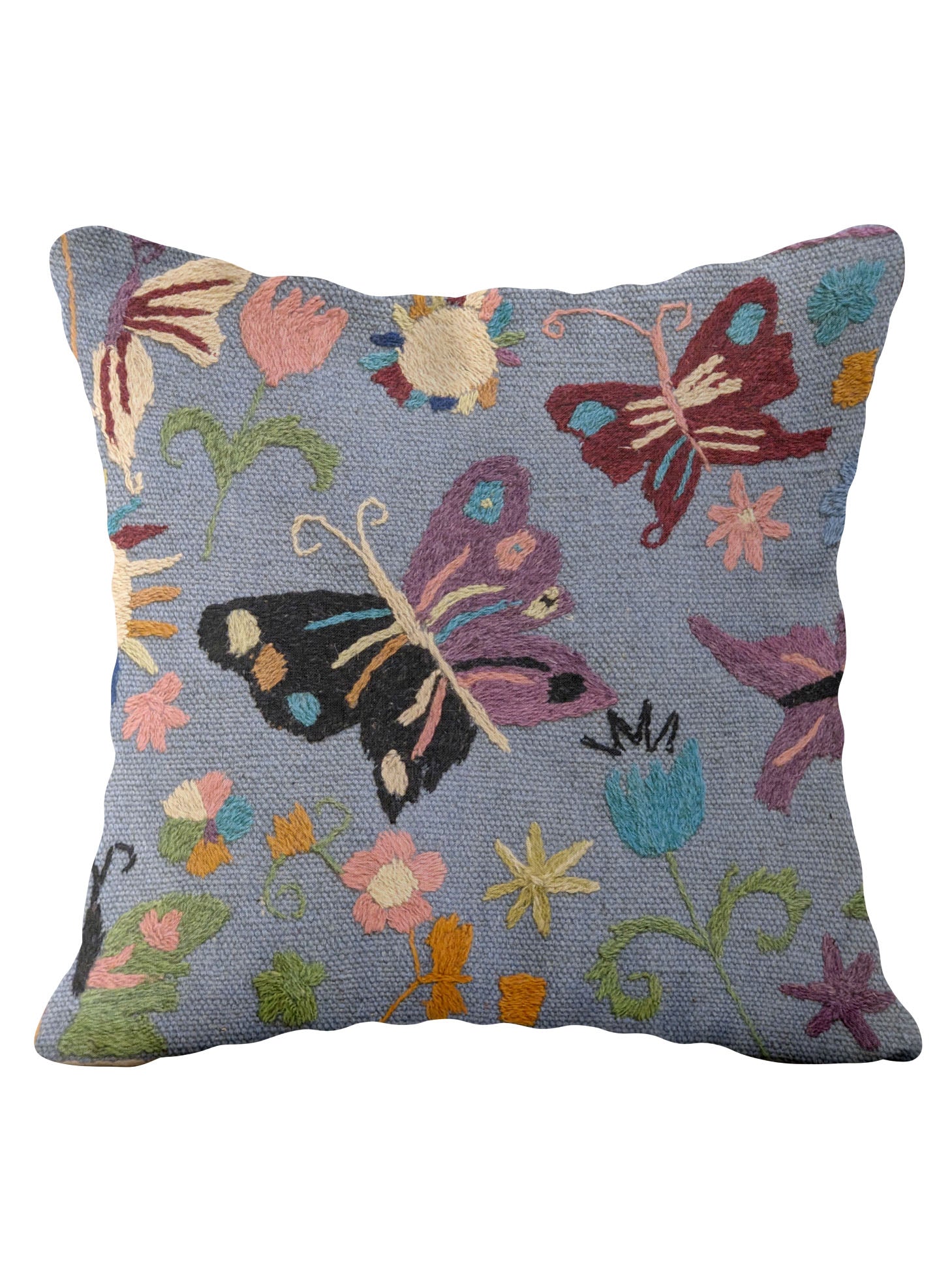Suzani Hand Embroidered Cushion Cover - 45 x 45 cm - Handmade