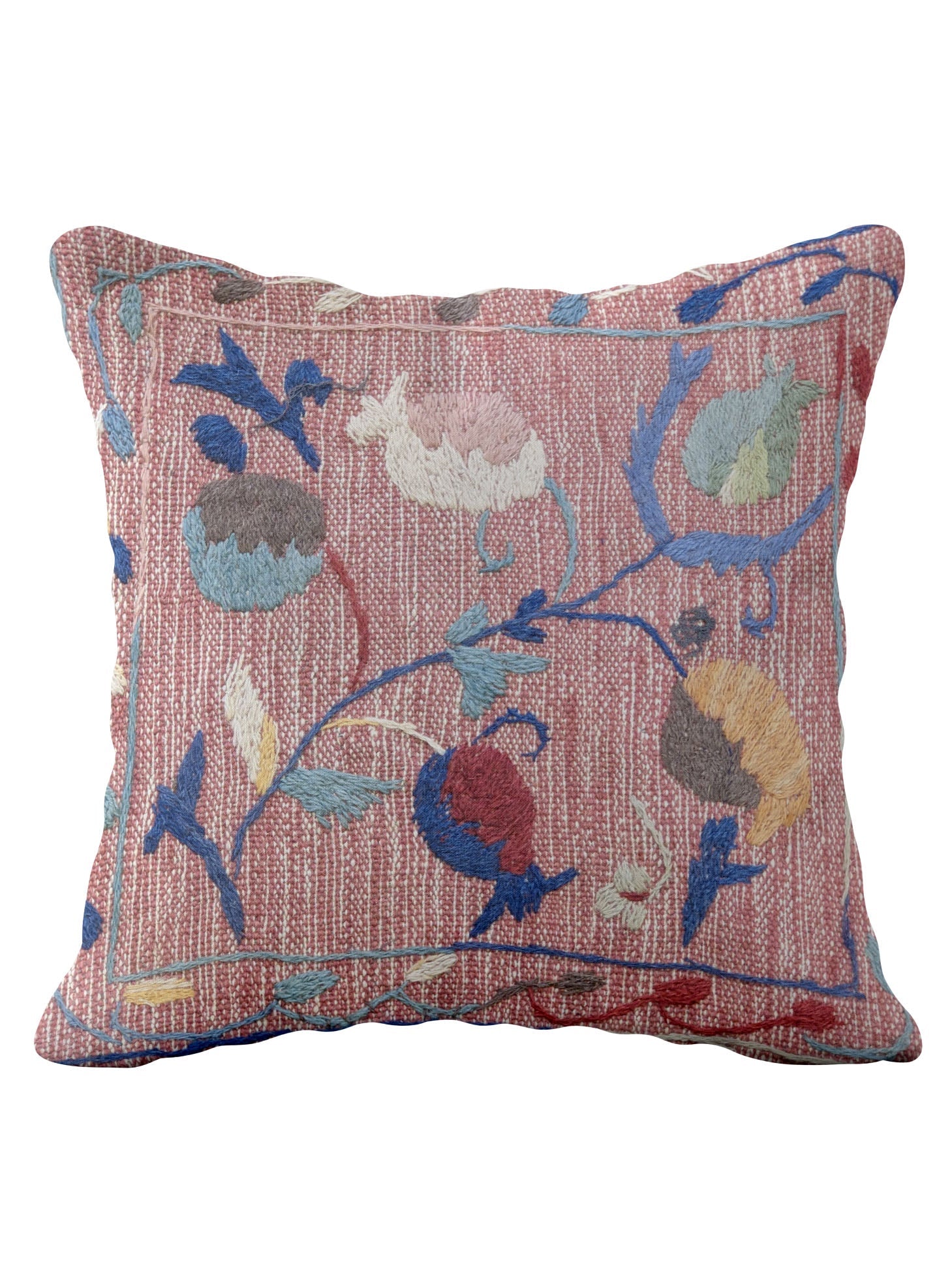 Suzani Hand Embroidered Cushion Cover - 45 x 45 cm - Handmade