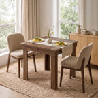 Folding dining table with wood-effect top and under-table storage drawer