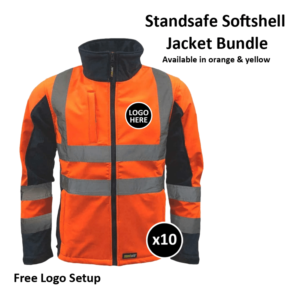 Standsafe HV018 Hi-Vis Work Softshell Jacket Bundle - 10 Items