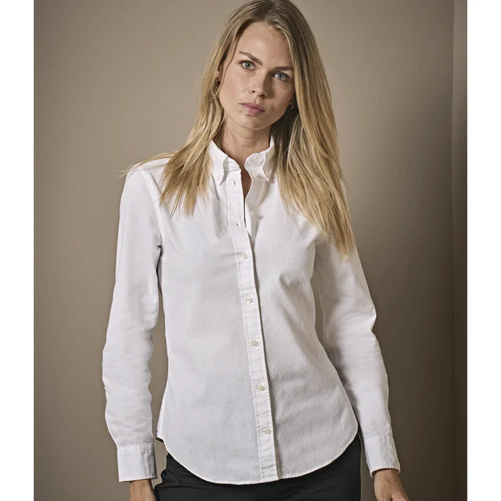 Tee Jays 4001 Ladies Perfect Long Sleeve Oxford Shirt - Bobobiy