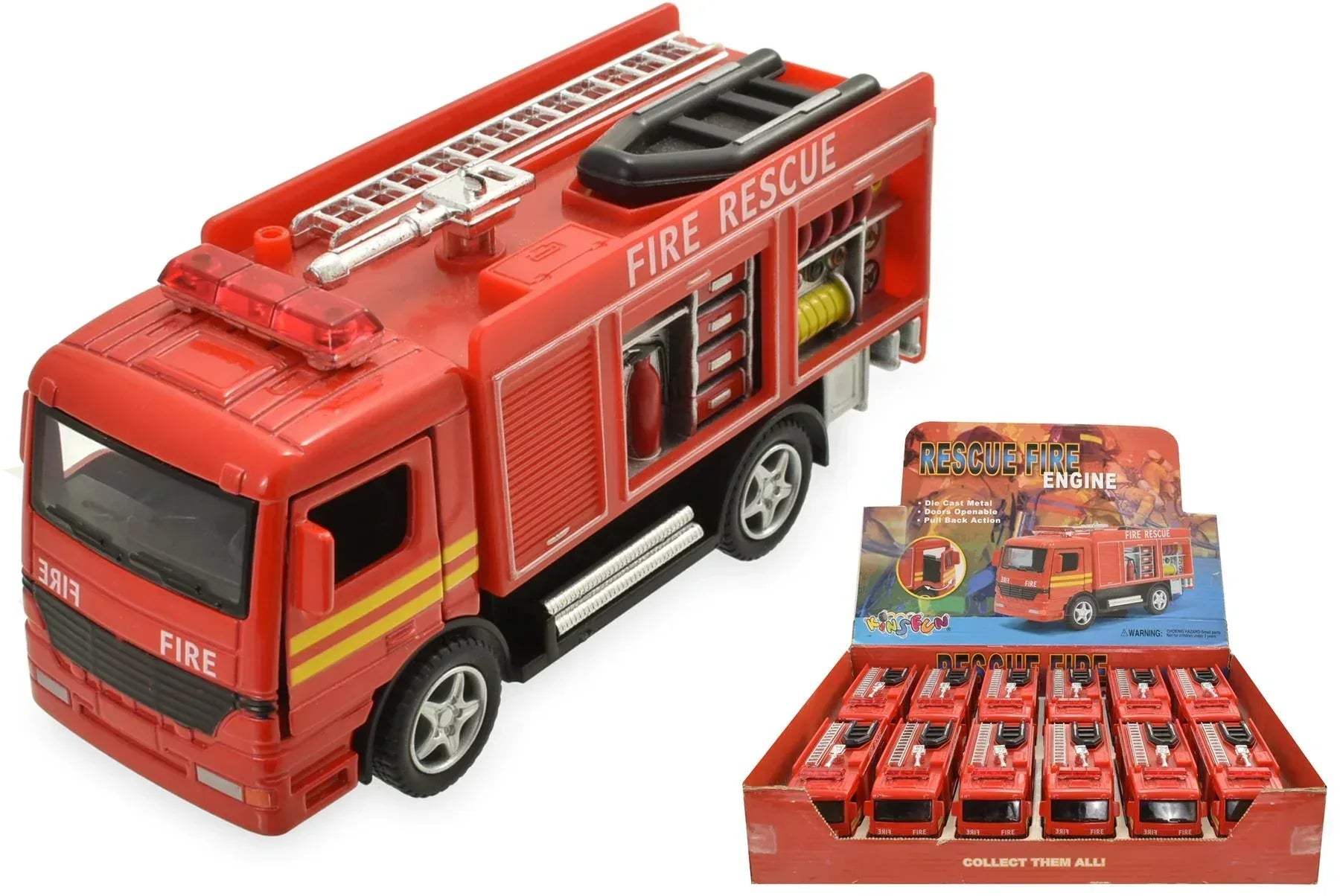 Fire Engine Toy Model Children's Pull Back Die-cast Fire Engine Model Toy – Bobobiy