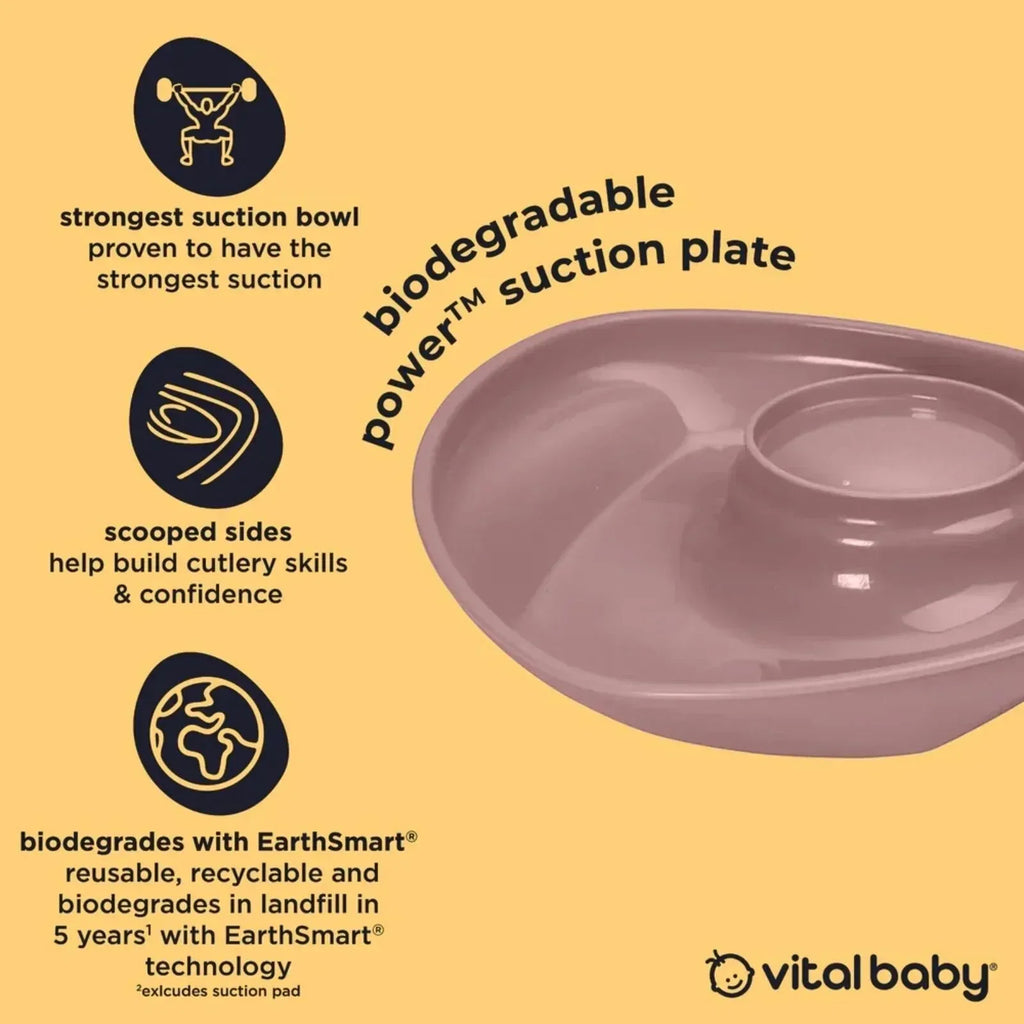 Vital Baby Nourish Power Suction Plate - Natural Berry - Bobobiy