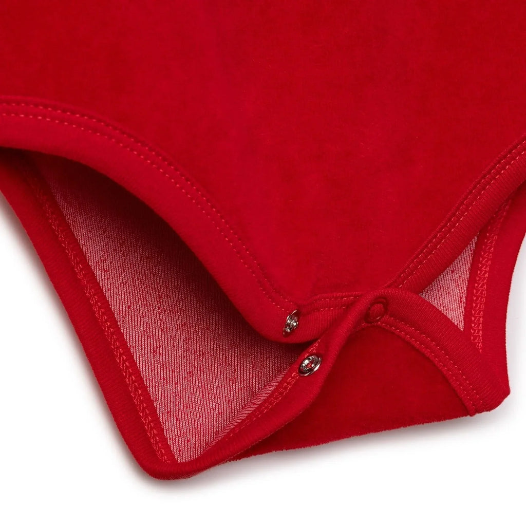 HelloBaby Girls Long Sleeve Bodysuit Christmas with Poppers Crew Neck Long Sleeve - Red