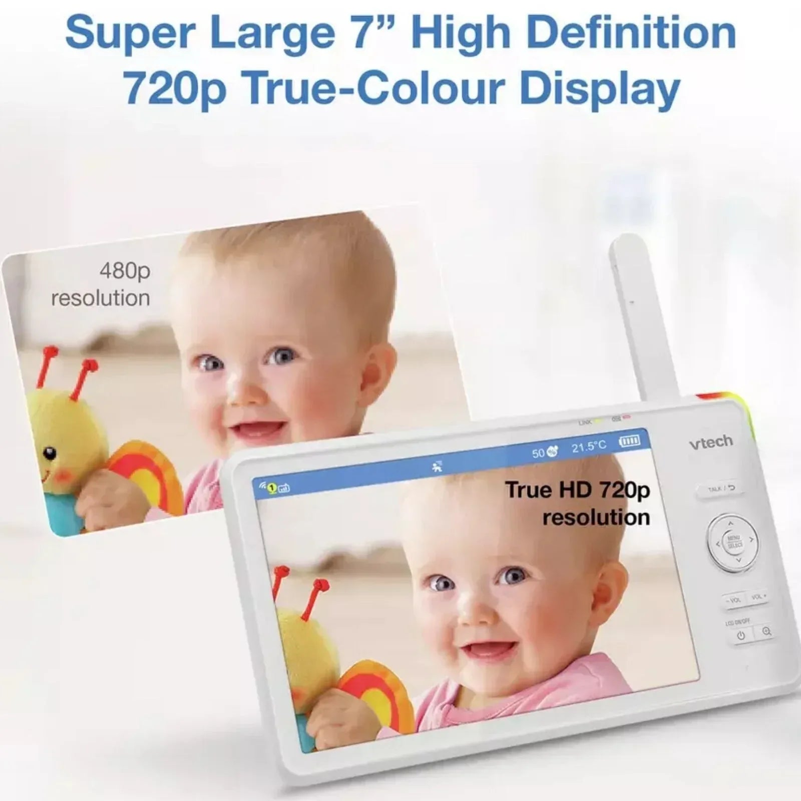 VTech RM7787 HD 7" Over-the-Cot Wi-Fi Baby Monitor - Bobobiy