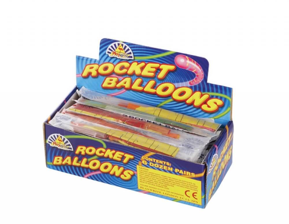 Children's Set of 2 Rocket Balloons/Tiger Tails with Inflating Tube