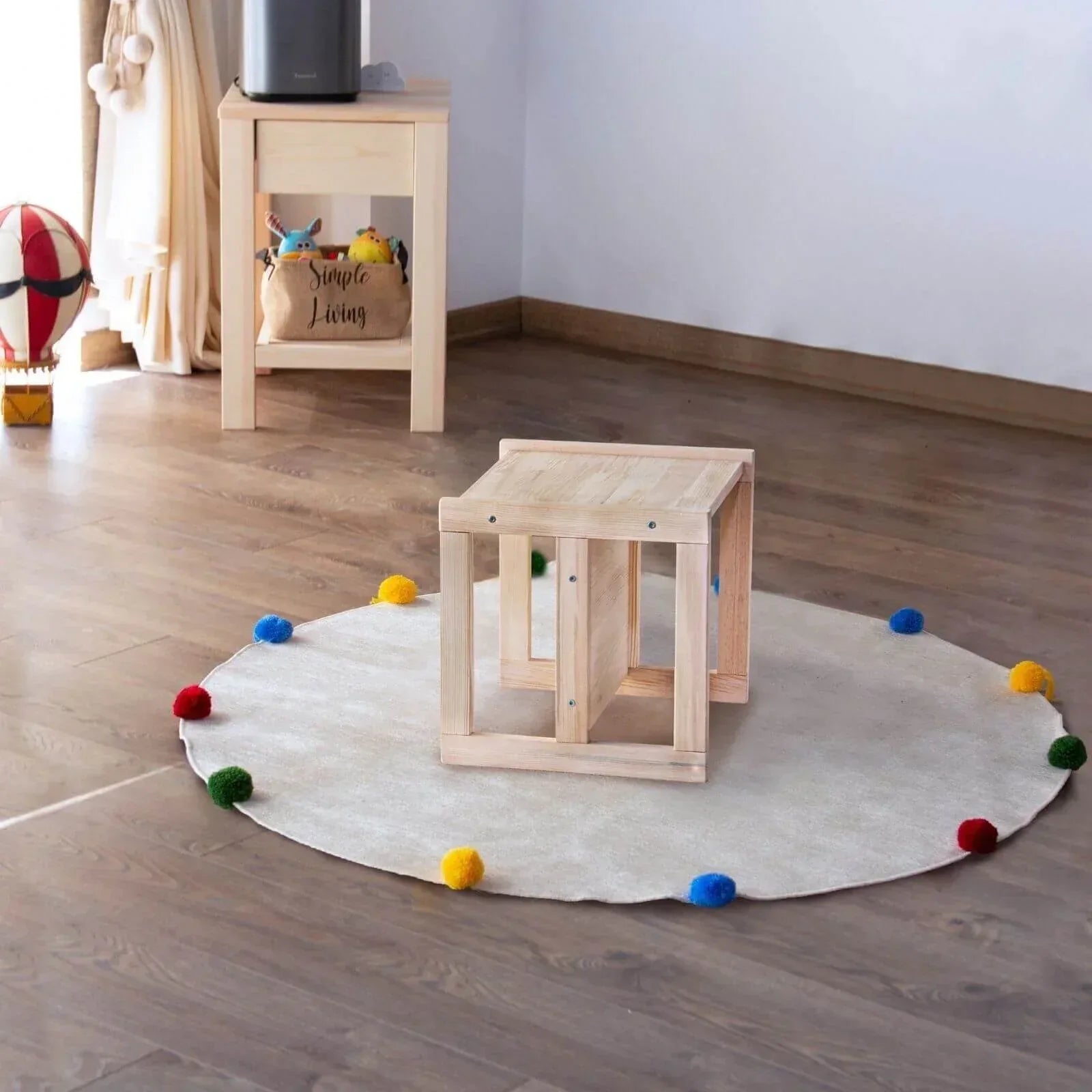 Montessori Wooden Convertable Table & Chair 36,1 cm (W) x 33,7 cm (H) x 36,6 cm (L) - Bobobiy
