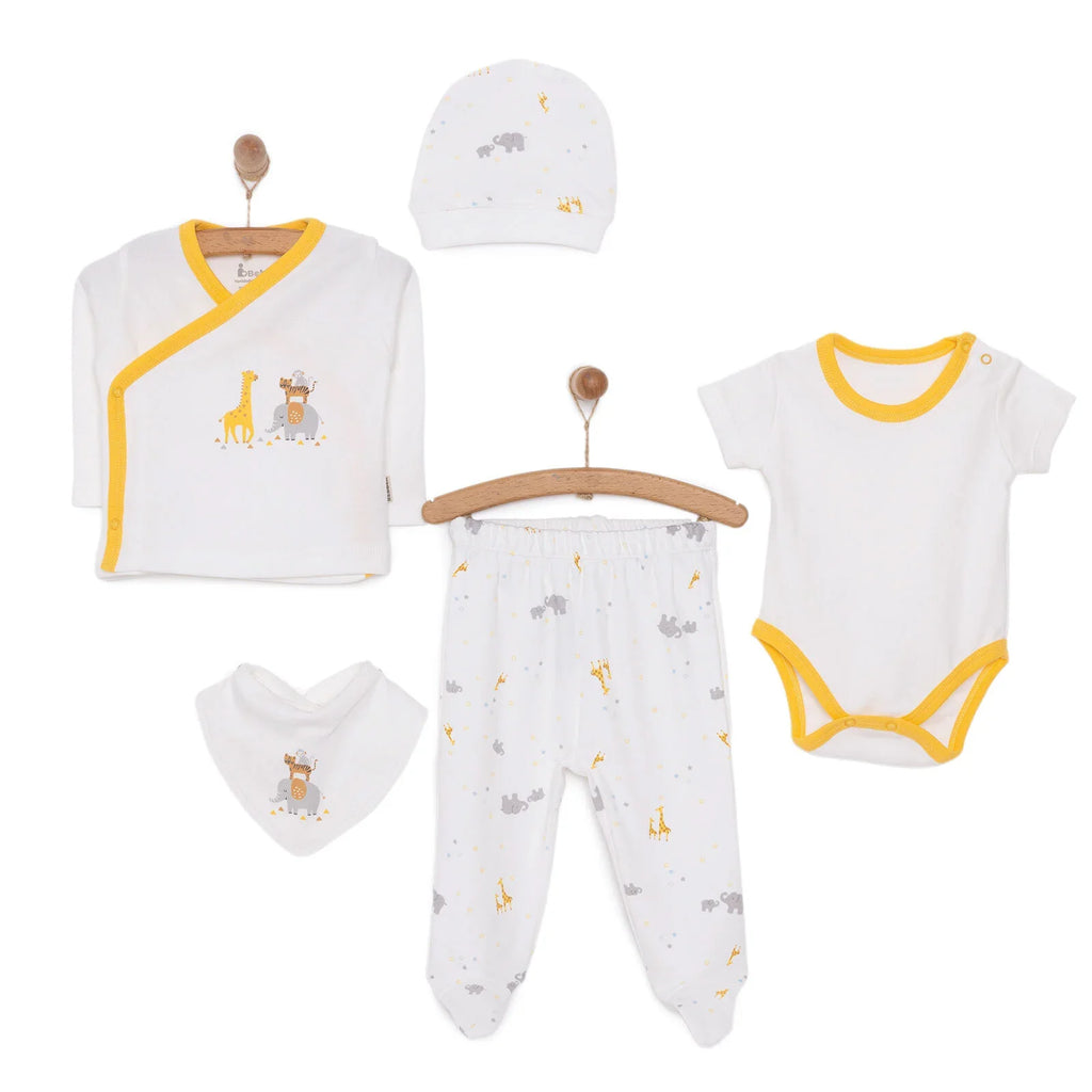 Bebbek Boy 5 Piece Newborn Gift Set - Ecru