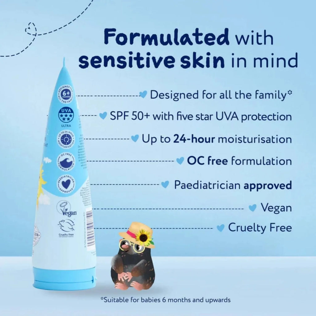 SPF 50+ sun cream tube with five-star UVA, vegan and cruelty-free, 100 ml