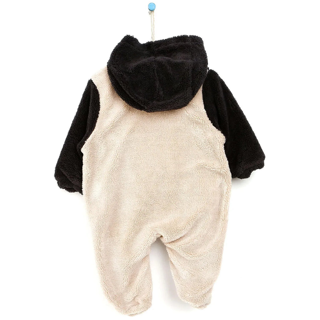 Midimod Newborn Baby Boy Cute Bear Welsoft Jumpsuit - Anthracite