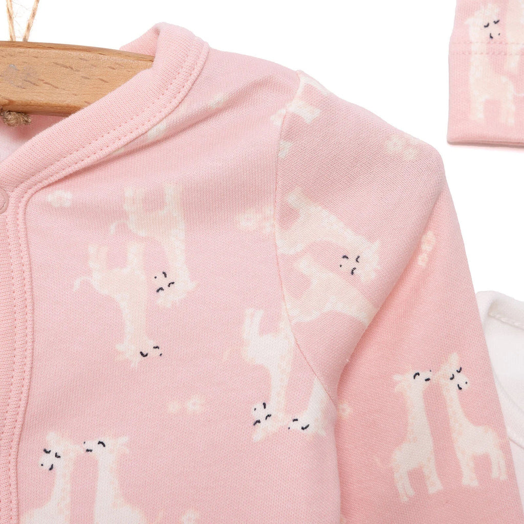 HelloBaby Baby Girl  Body-Jumpsuit-Hat - Salmon