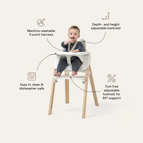 Stokke Steps Highchair - White & Natural