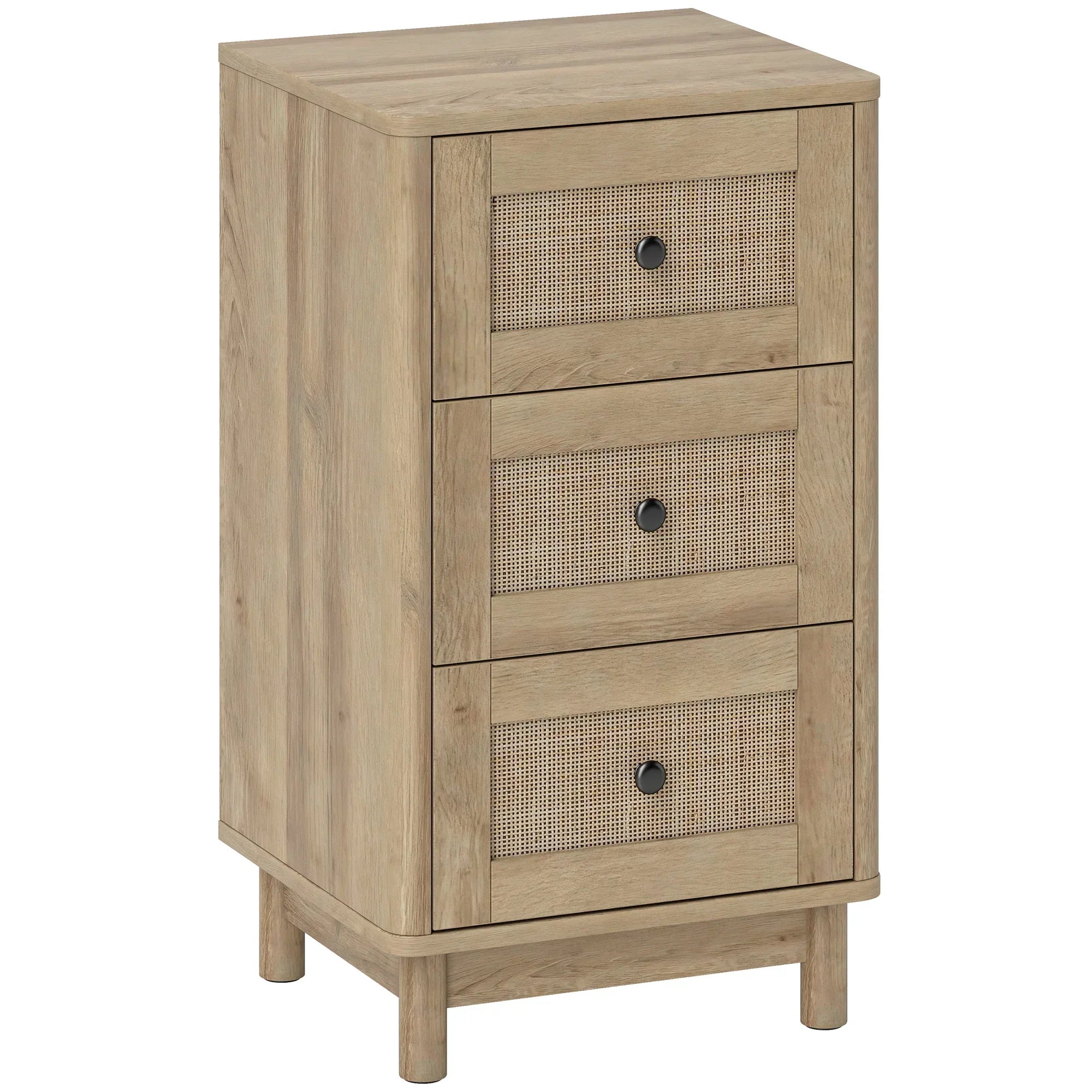 40 cm Drawer Chest of Drawers with 3 Drawer - Oak - Bobobiy