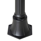 Black metal base mount for outdoor garden lamp post light