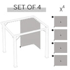 Set of four light grey gazebo replacement wall panels, illustrated layout