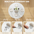 White marble top folding table with water-resistant, anti-scratch, and easy-clean surface