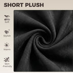 Black velvet-feel plush fabric texture for padded seat