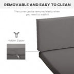 Grey cushion pad set corner with seam detail and zipper closure