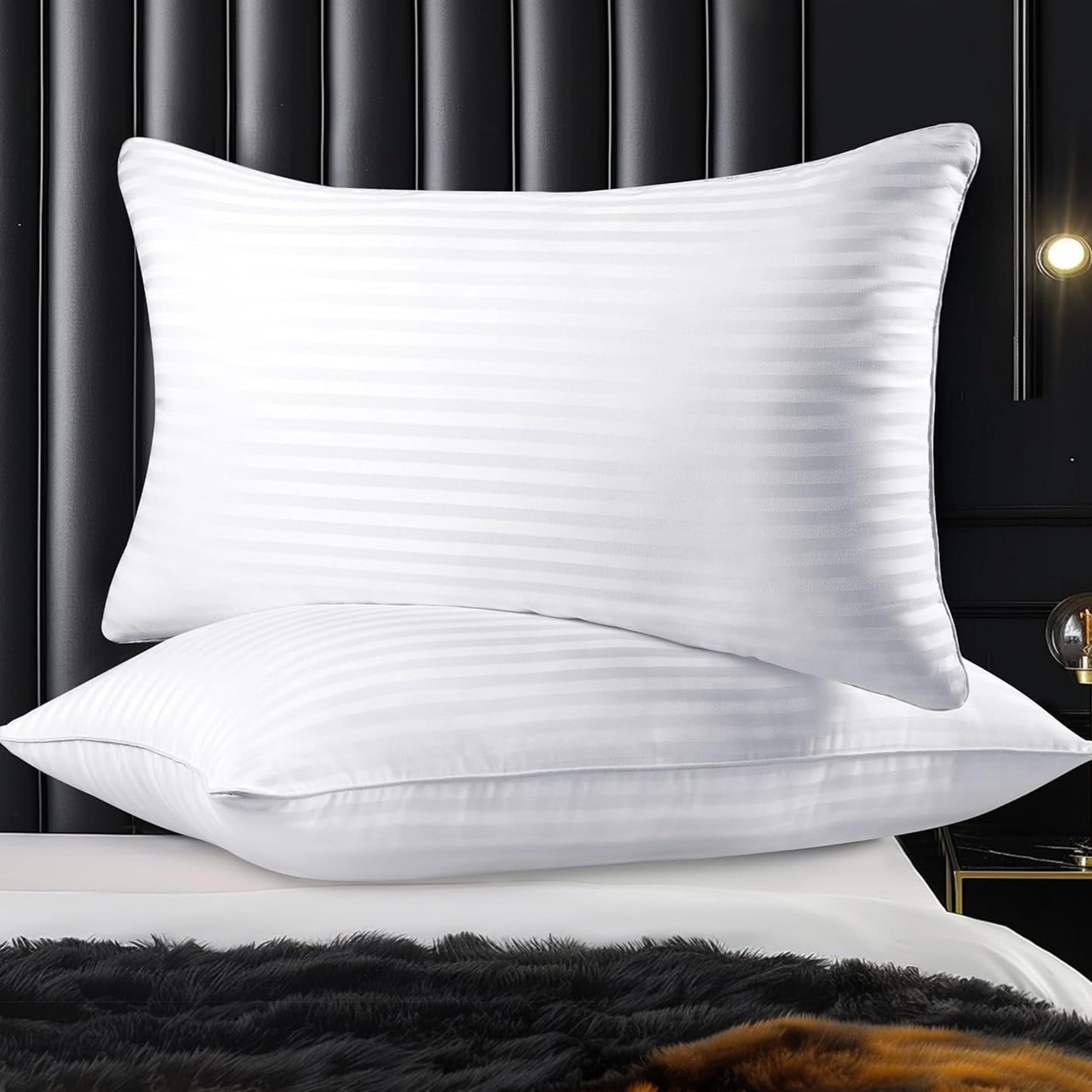 2 Pack Luxury Hotel Pillows Hypoallergenic Hollowfibre Soft Medium Support for Comfortable Sleep