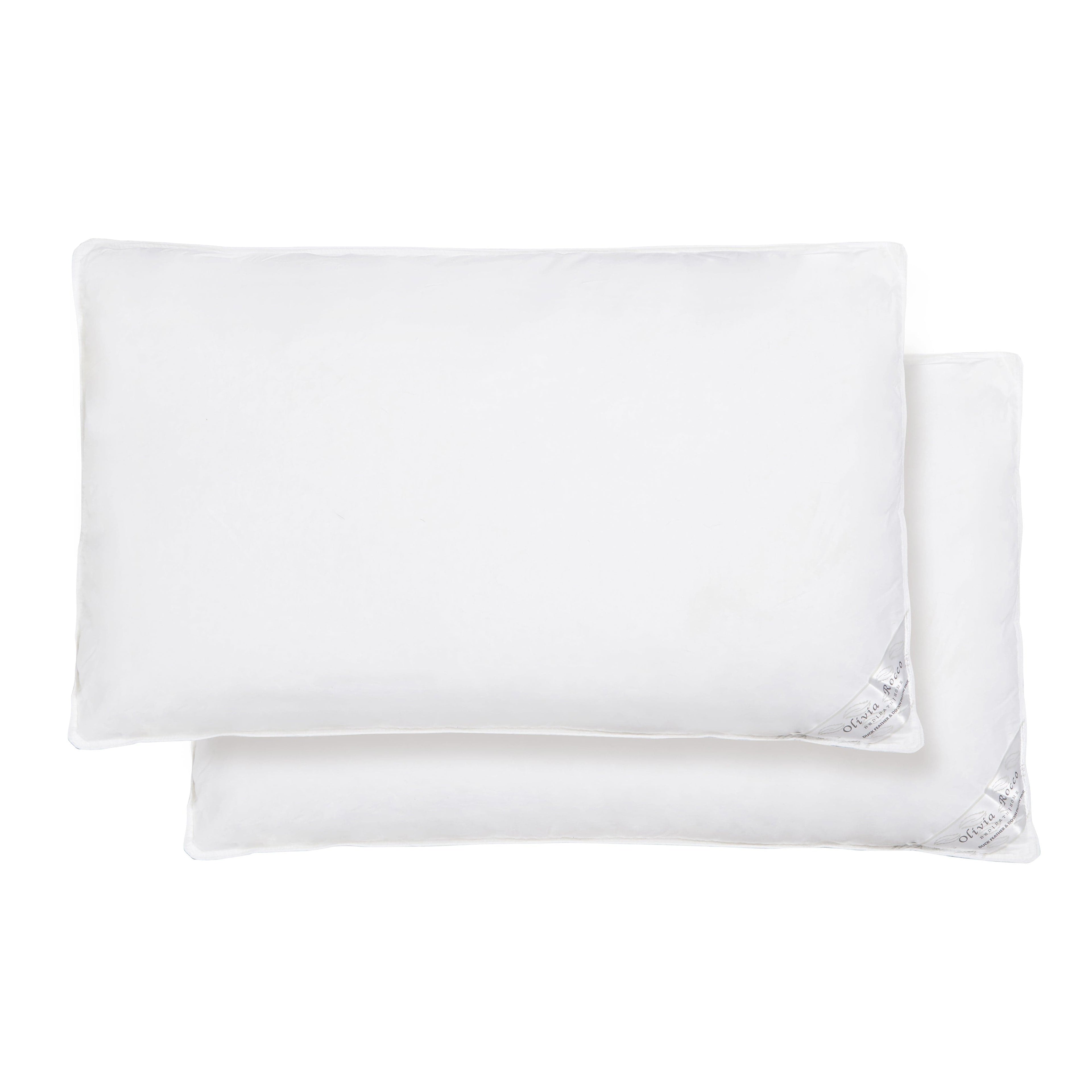 2 Pack Luxury Hotel Quality Duck Feather and Down Pillows Pair Hypoallergenic Premium Filling for Superior Comfort and Support