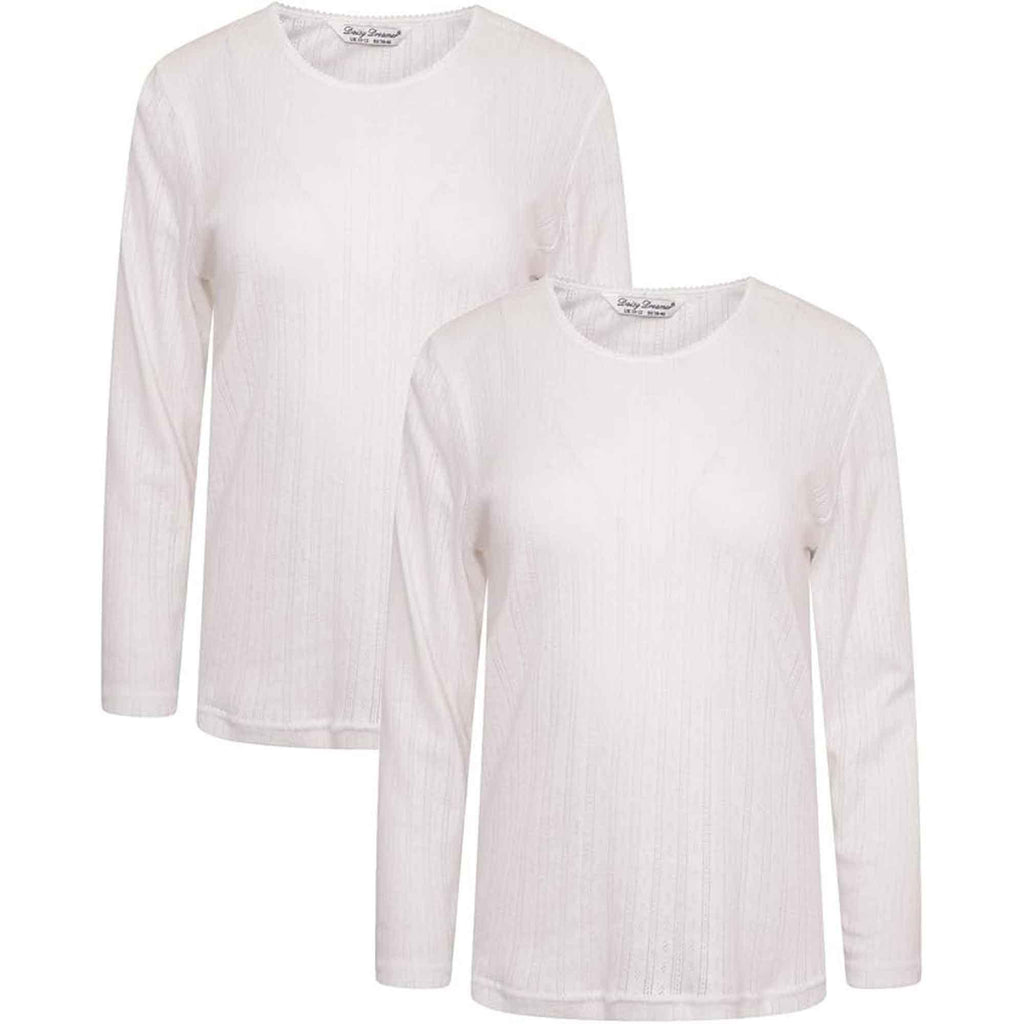 2-pack-women-s-thermal-long-sleeve-tops-base-layer-insulated-warm-underwear-for-outdoor-sports-running-hiking-cold-weather-workwear-by-heatwave-thermalwear-white-14-16-thermal-underwe - Bobobiy