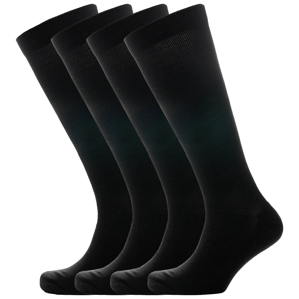 2-pairs-unisex-travel-socks-black-long-knee-high-breathable-flight-socks-by-sock-stack-4-6-black-socks-1176798632 - Bobobiy