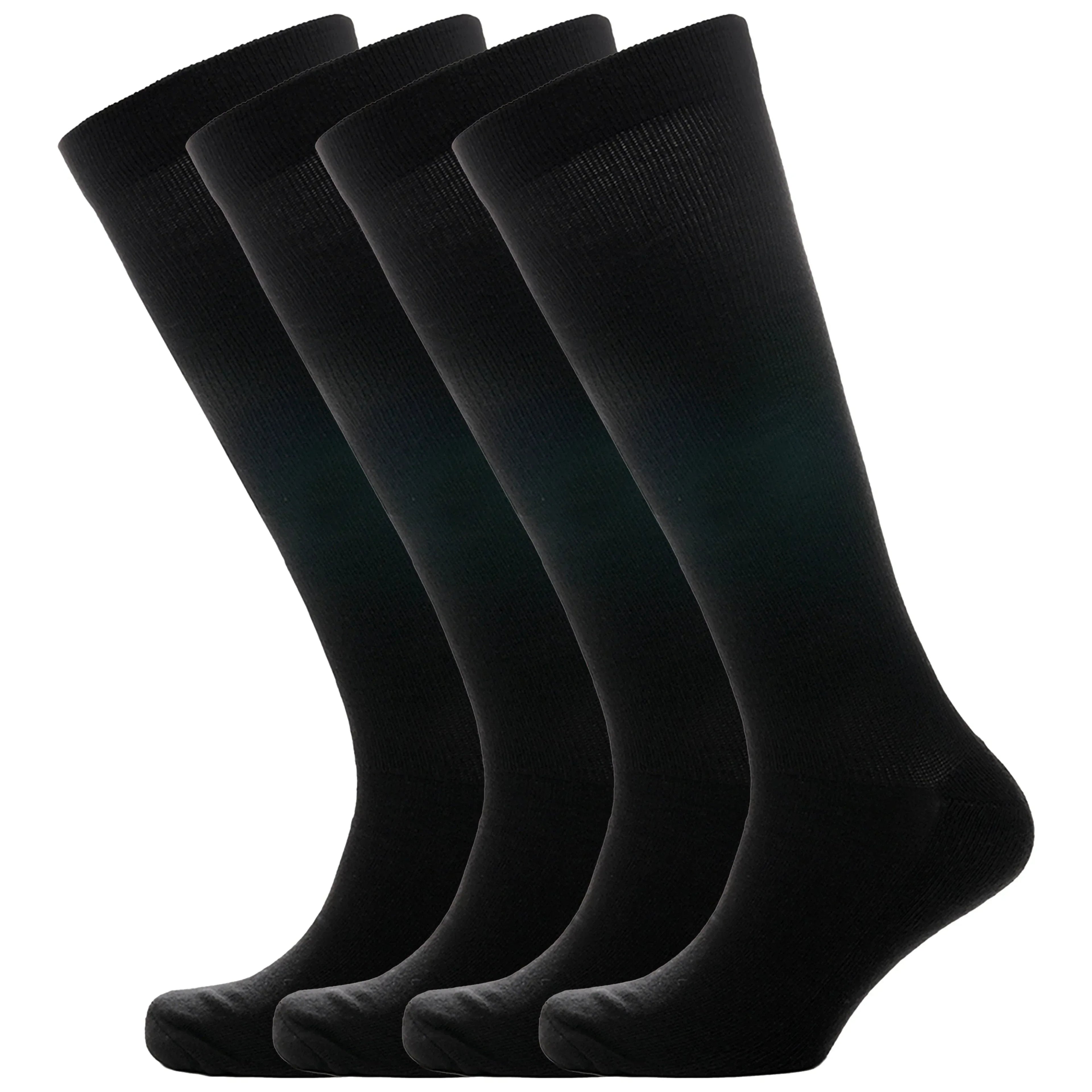 2-pairs-unisex-travel-socks-black-long-knee-high-breathable-flight-socks-by-sock-stack-4-6-black-socks-1176798632 - Bobobiy