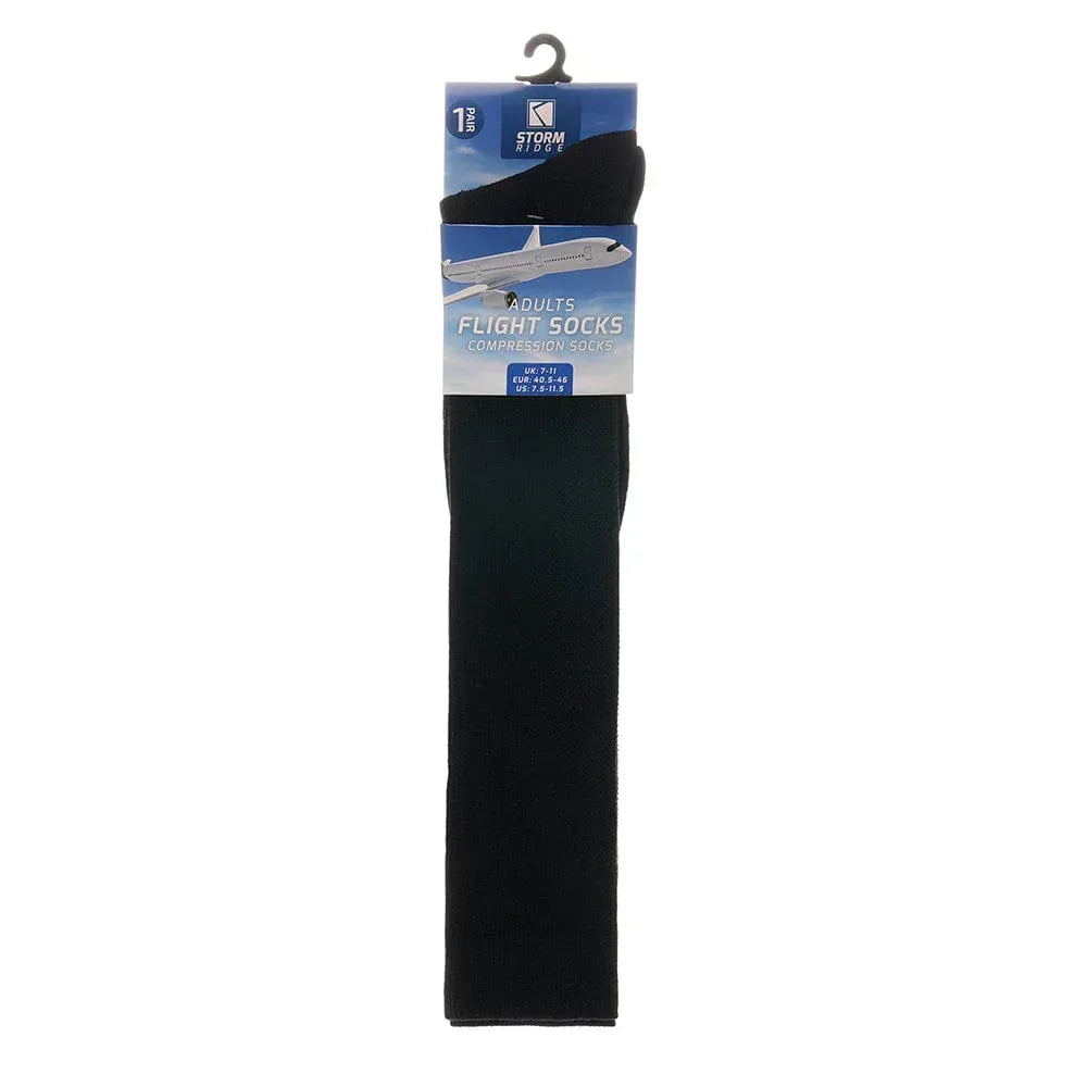 2-pairs-unisex-travel-socks-black-long-knee-high-breathable-flight-socks-by-sock-stack-socks-1176798634 - Bobobiy