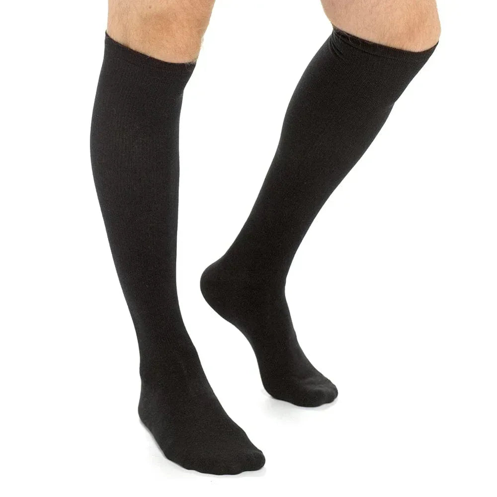 2-pairs-unisex-travel-socks-black-long-knee-high-breathable-flight-socks-by-sock-stack-socks-1176798635 - Bobobiy
