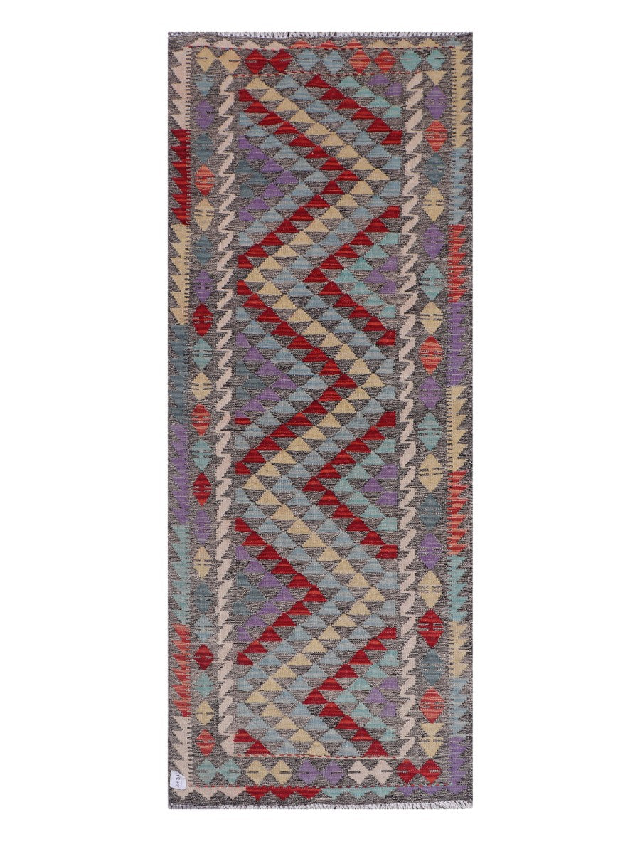 Maimana Afghanistan Kilim Rug - 196 x77 cm - Handmade