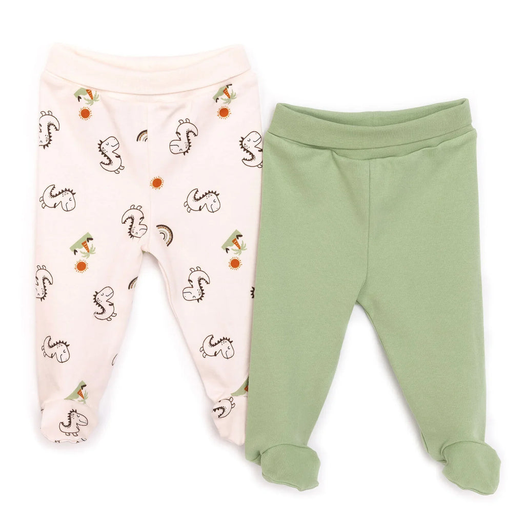 HelloBaby  Baby Boy 2 Pcs Footed Bottom - Beige