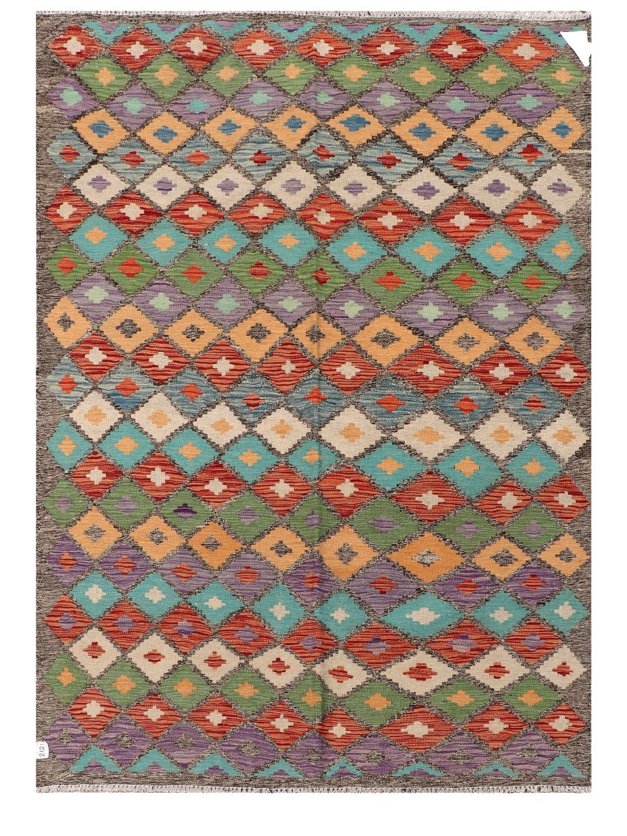 Maimana Afghanistan Kilim Rug - 201 x142 cm - Handmade