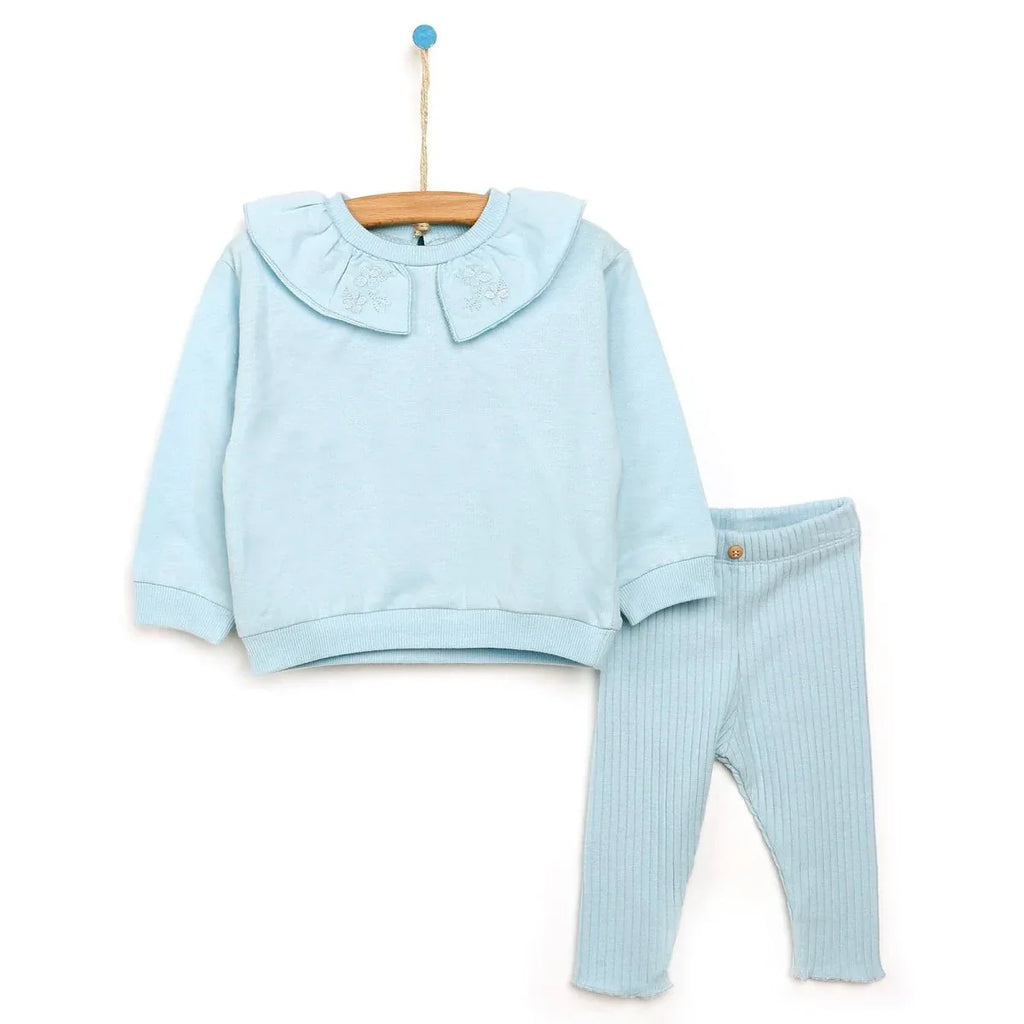 Tuffy Sweatshirt Collared - Footless Bottom - Light Blue - Bobobiy