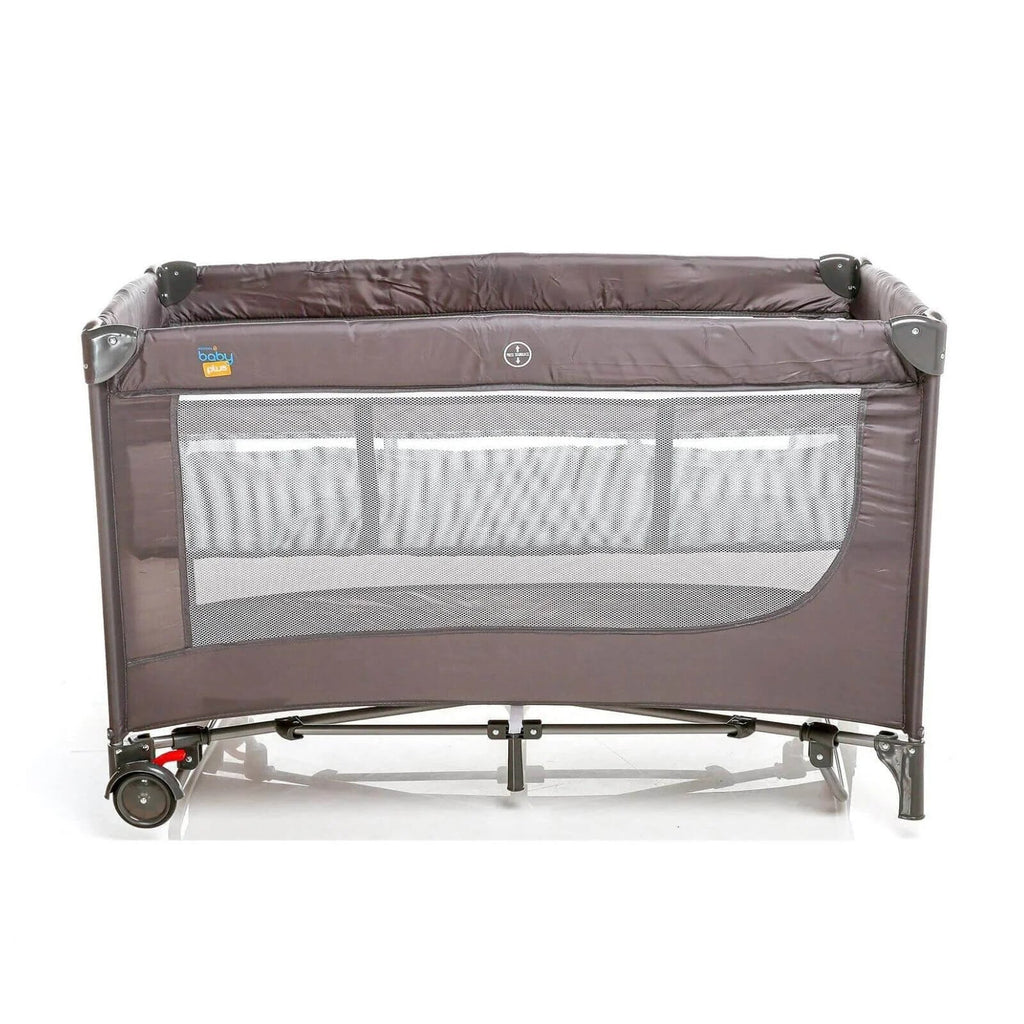 baby plus Play-Sleep Travel Cot - Grey