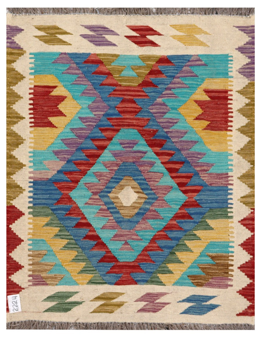 Maimana Afghanistan Kilim Rug - 109 x 84 cm - Handmade