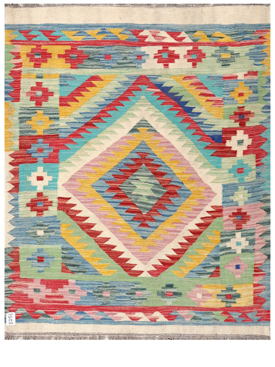 Maimana Afghanistan Kilim Rug - 155 x112 cm - Handmade